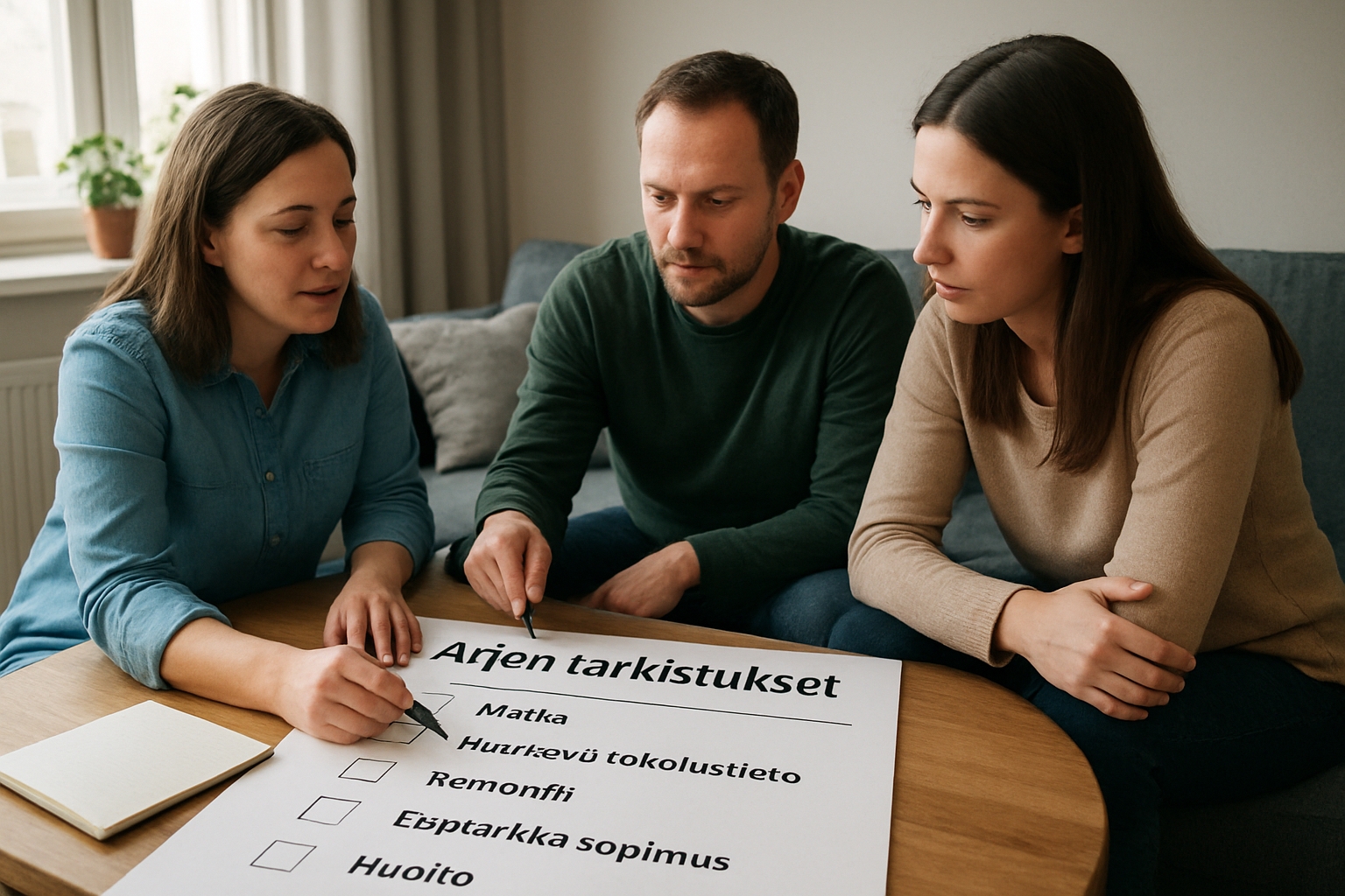 Arjen tarkistukset ennen lähtöä ja ennen kuin pora käy